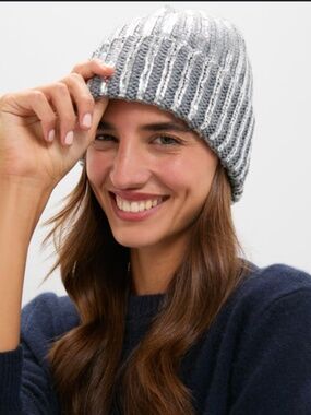 Tuckernuck Metallic Silver Winter Beanie / Hat